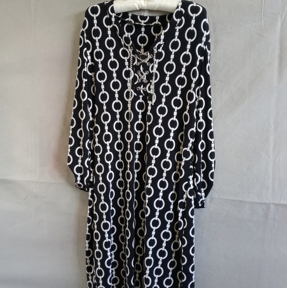Never used Black & White dress with silver accents